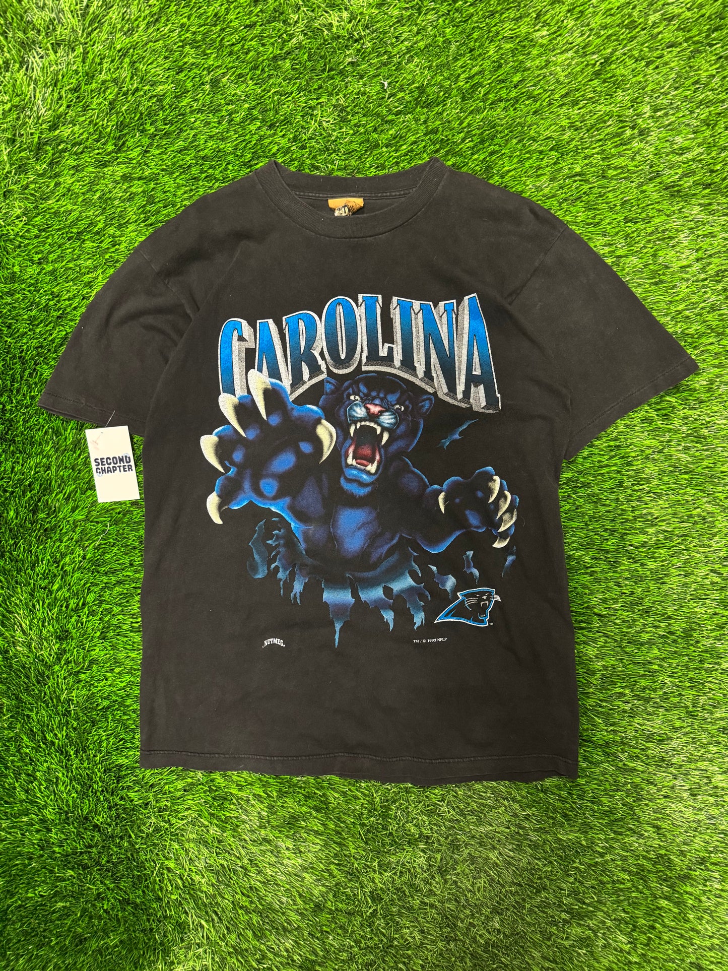 1993 Carolina Panthers Faded Black Nutmeg Breakthrough Tee (L)