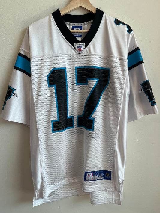 00s Carolina Panther Jake Delhomme Away Reebok Jersey (M)