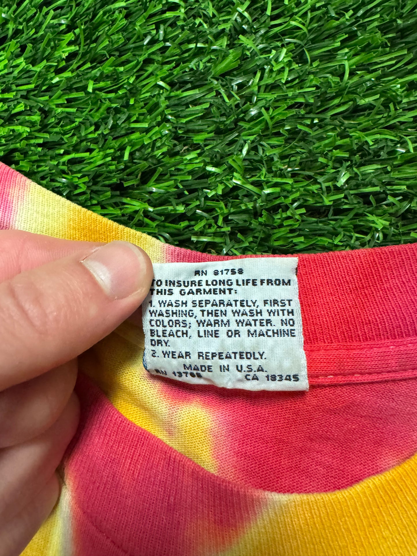 1992 Lithuania Grateful Dead Tie Dye Vintage Liquid Blue Band Tee (L)