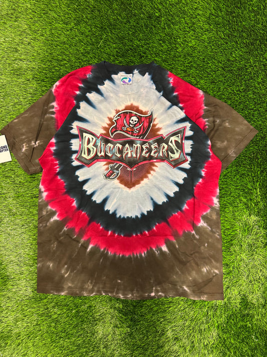 Vintage Tampa Bay Buccaneers Liquid Blue Tie Dye Deadstock Tee (XL)