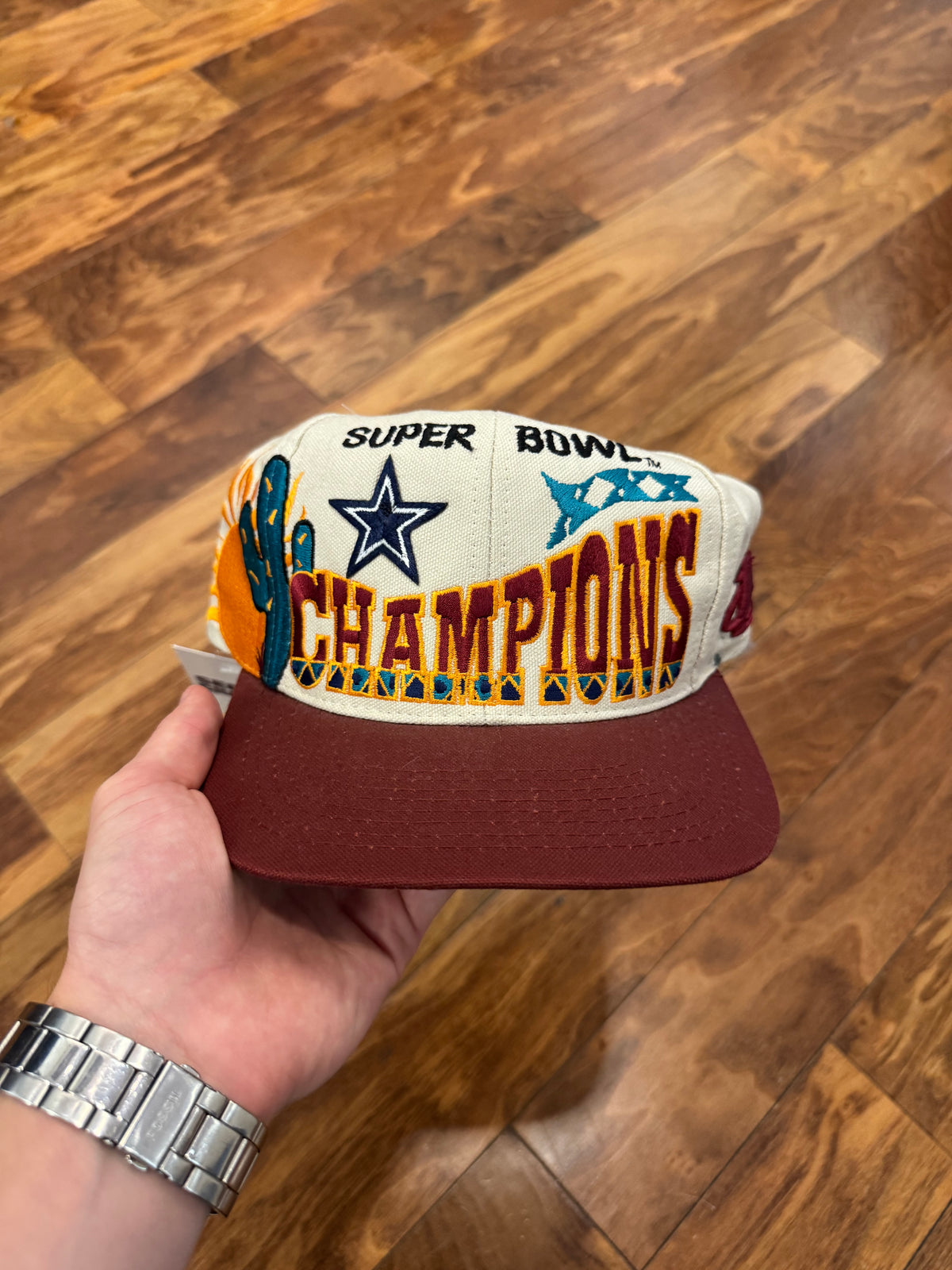 1996 Dallas Cowboys Super Bowl Logo Athletic Embroidered Hat (OS)