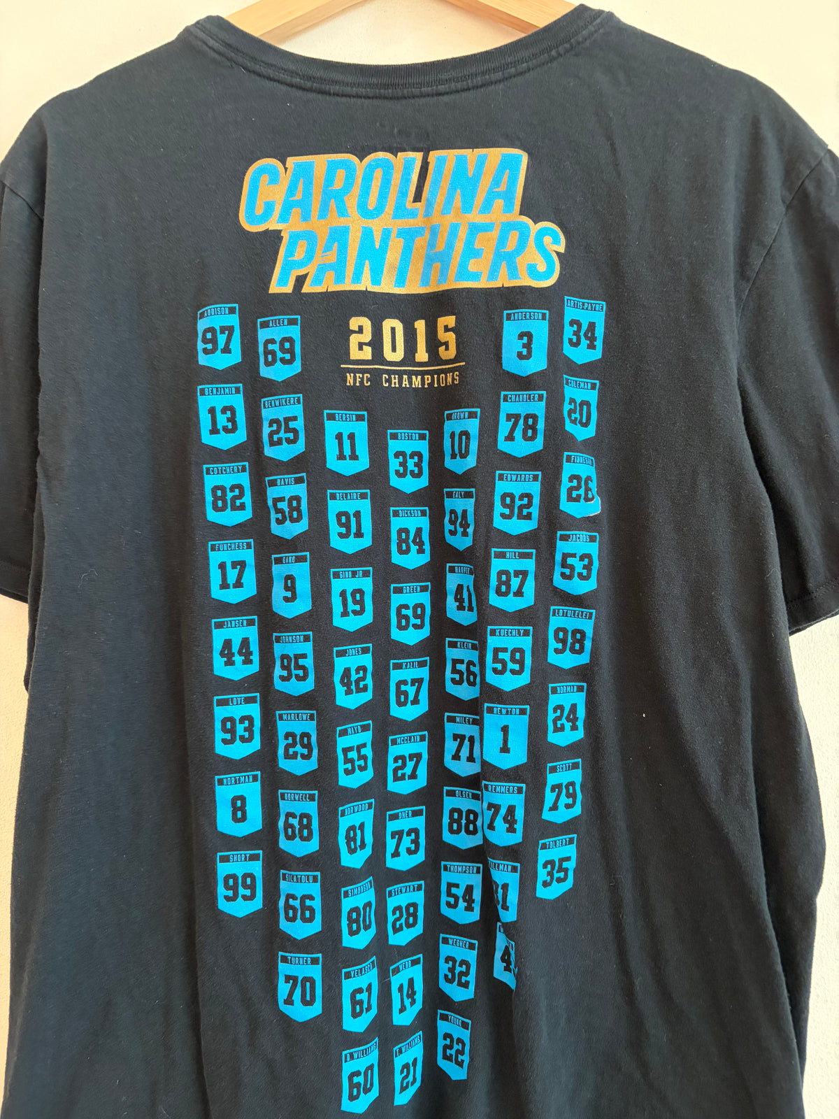 2016 Carolina Panthers Super Bowl 50 Roster Tee (L)
