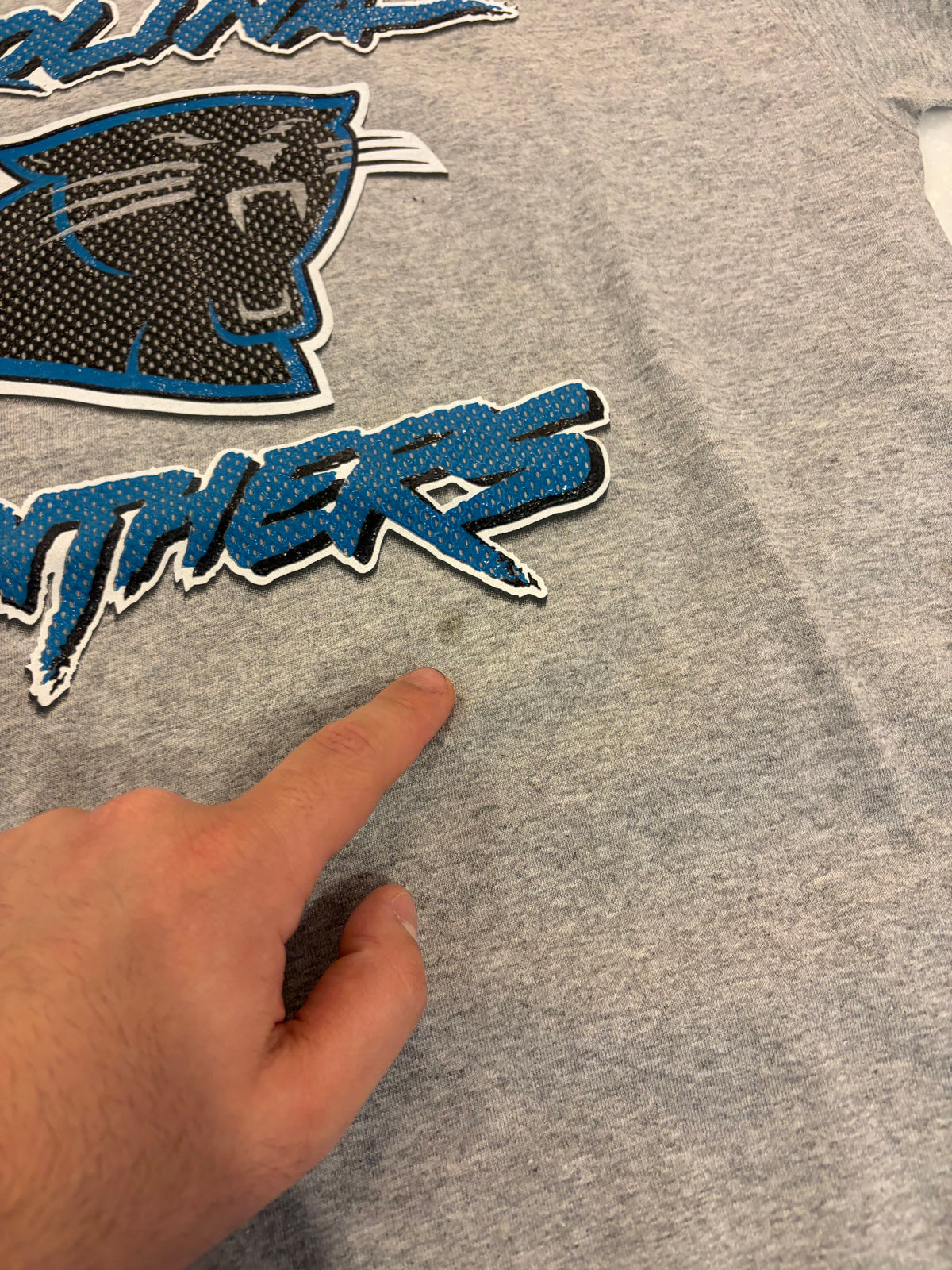 2004 Carolina Panthers Grey Cat Scratch Tee (L)
