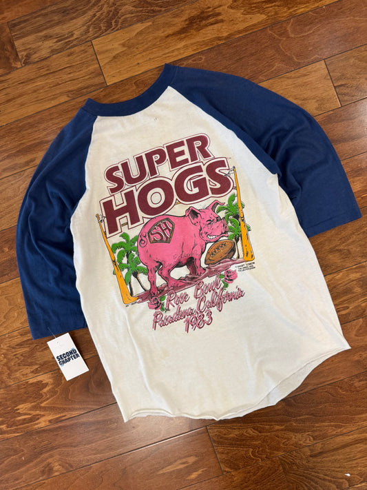 1983 Washington Redskins Vintage Rose Bowl Super Hogs Raglan Tee (M)