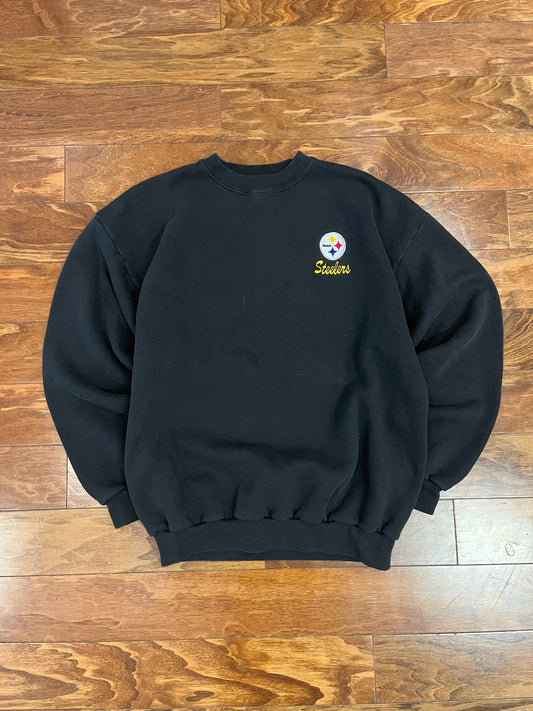 90s Pittsburgh Steelers Black Essential Crew (L)