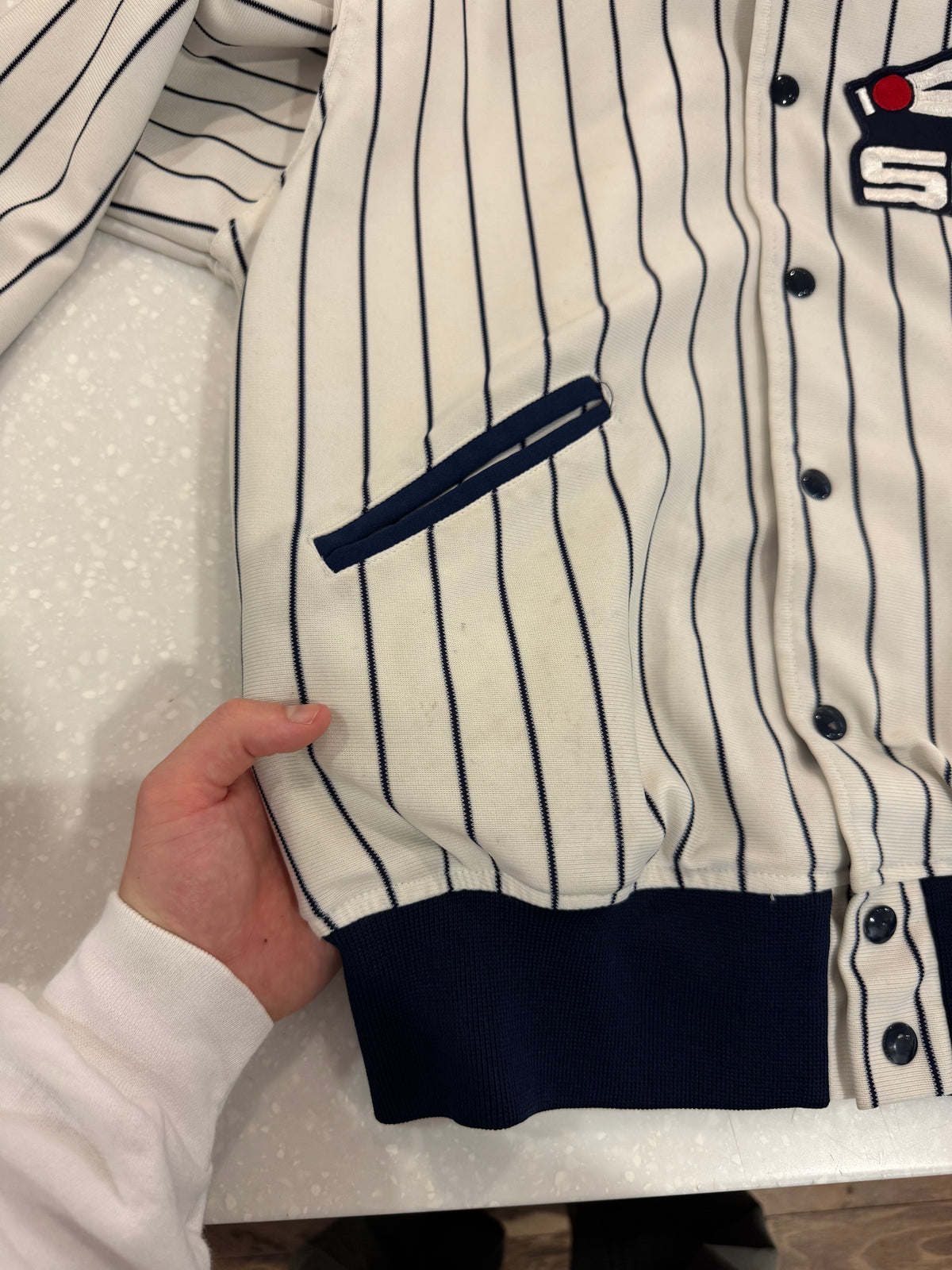 80s Chicago White Sox Vintage Pinstripe Coach Jacket (M)