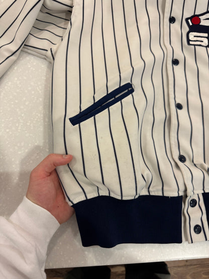 80s Chicago White Sox Vintage Pinstripe Coach Jacket (M)