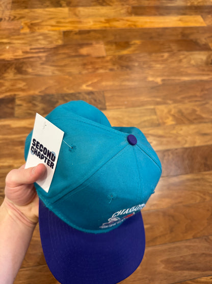 90s Charlotte Hornets Two Toned Teal Hat (OS)
