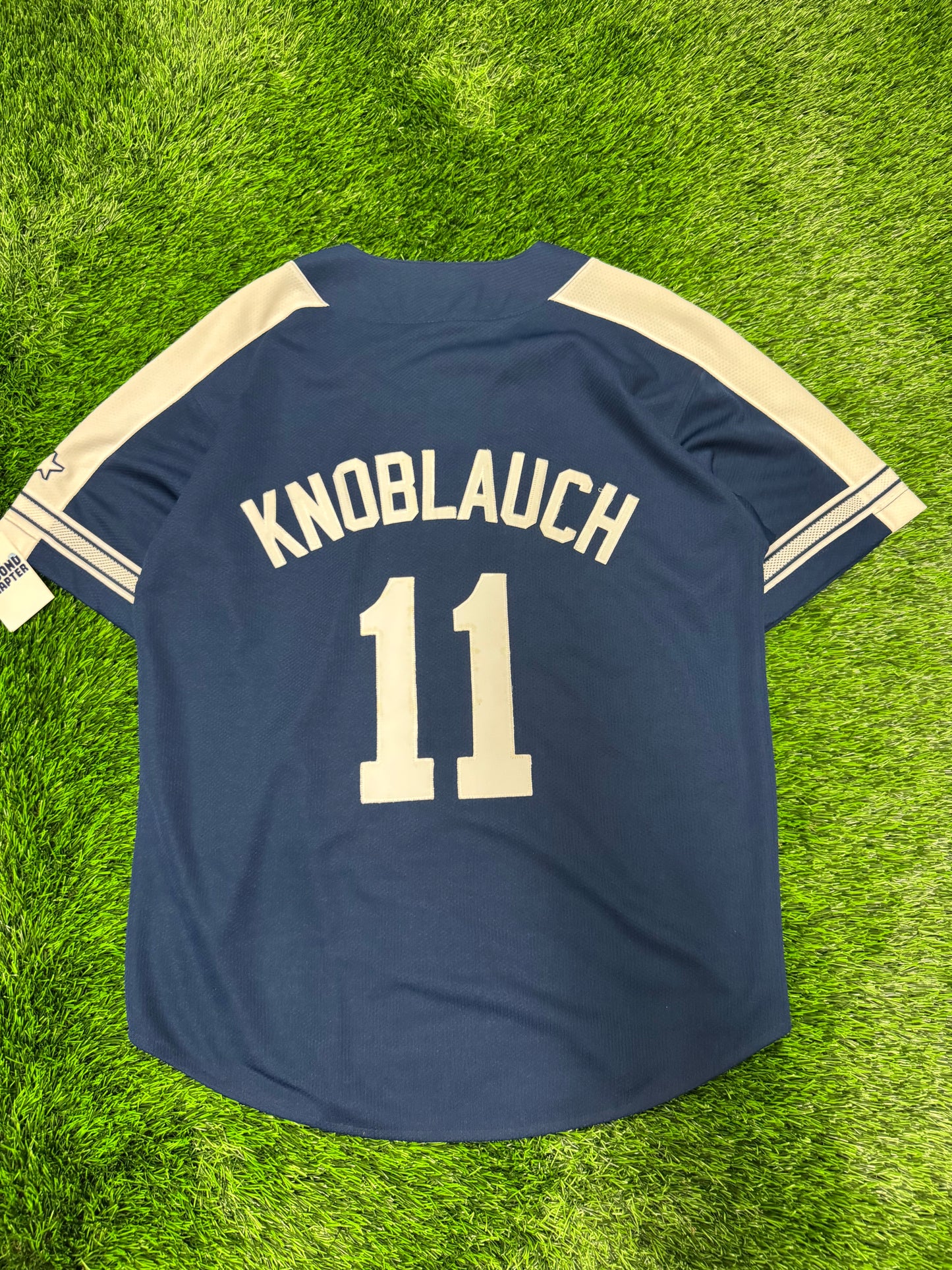 90s New York Yankees Chuck Knoblauch #11 Vintage Starter MLB Jersey (L)