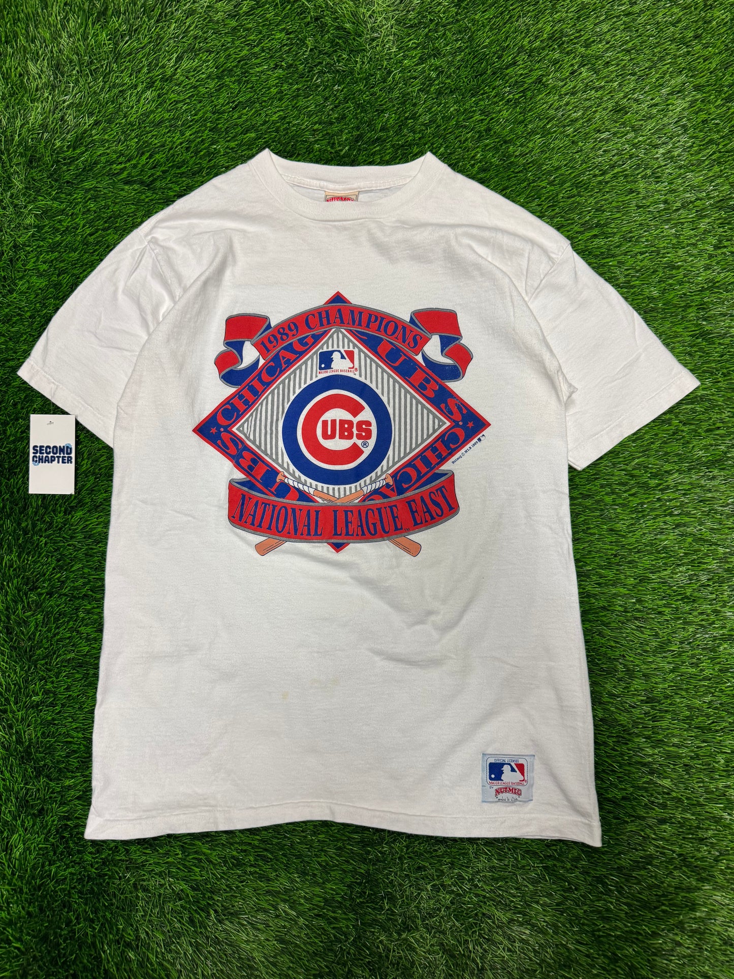 1989 Chicago Cubs Nutmeg Vintage White MLB Tee (XL)