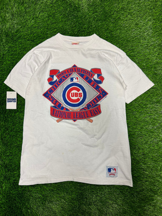 1989 Chicago Cubs Nutmeg Vintage White MLB Tee (XL)