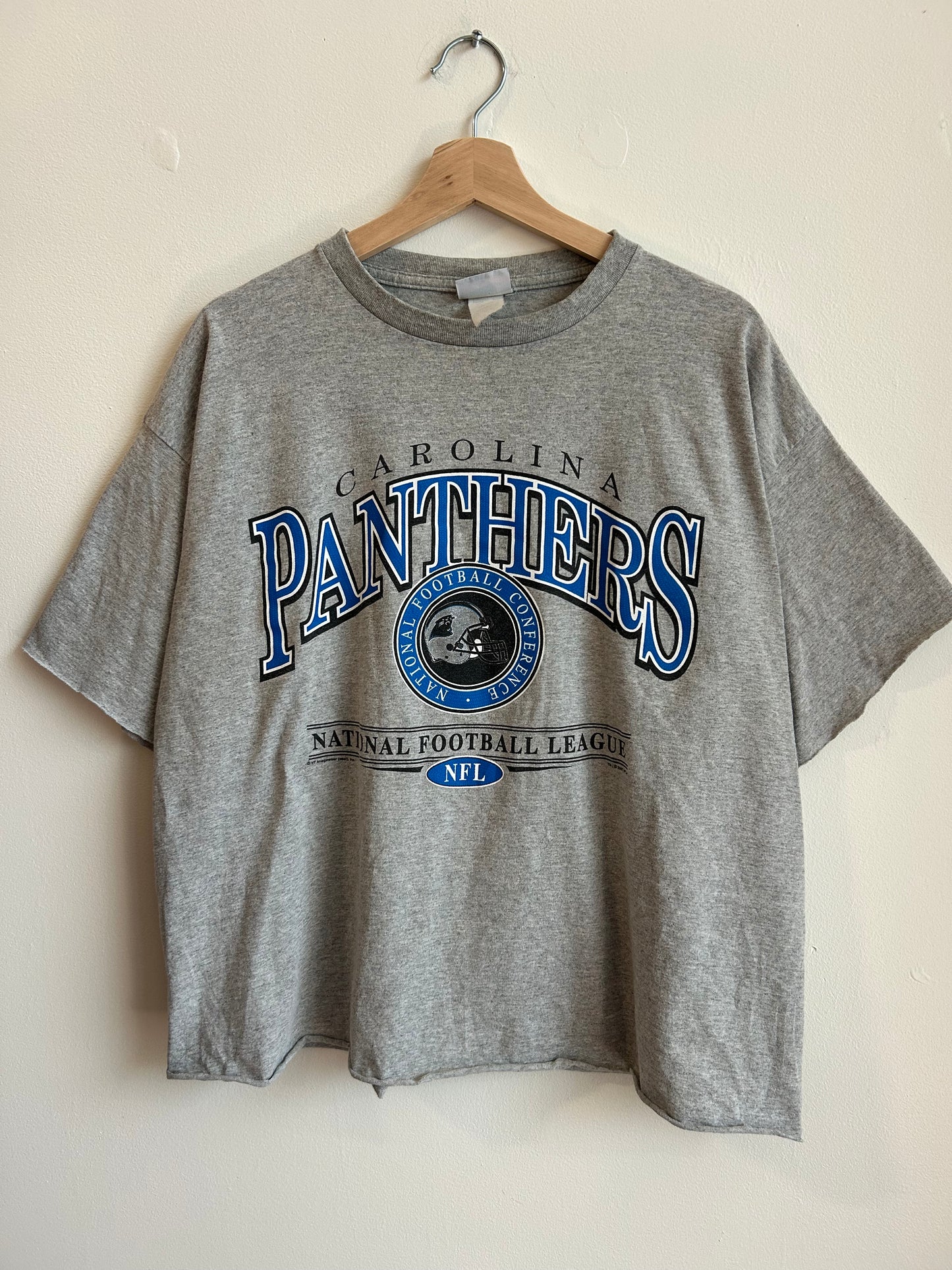 2001 Carolina Panthers Cropped Grey Tee (XL)