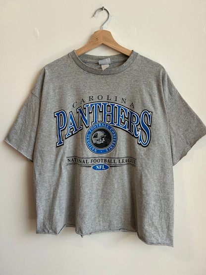2001 Carolina Panthers Cropped Grey Tee (XL)