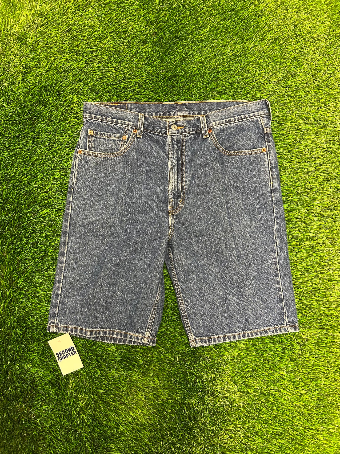 2007 Vintage Levi's 505 Dark Wash Jean Shorts (36)