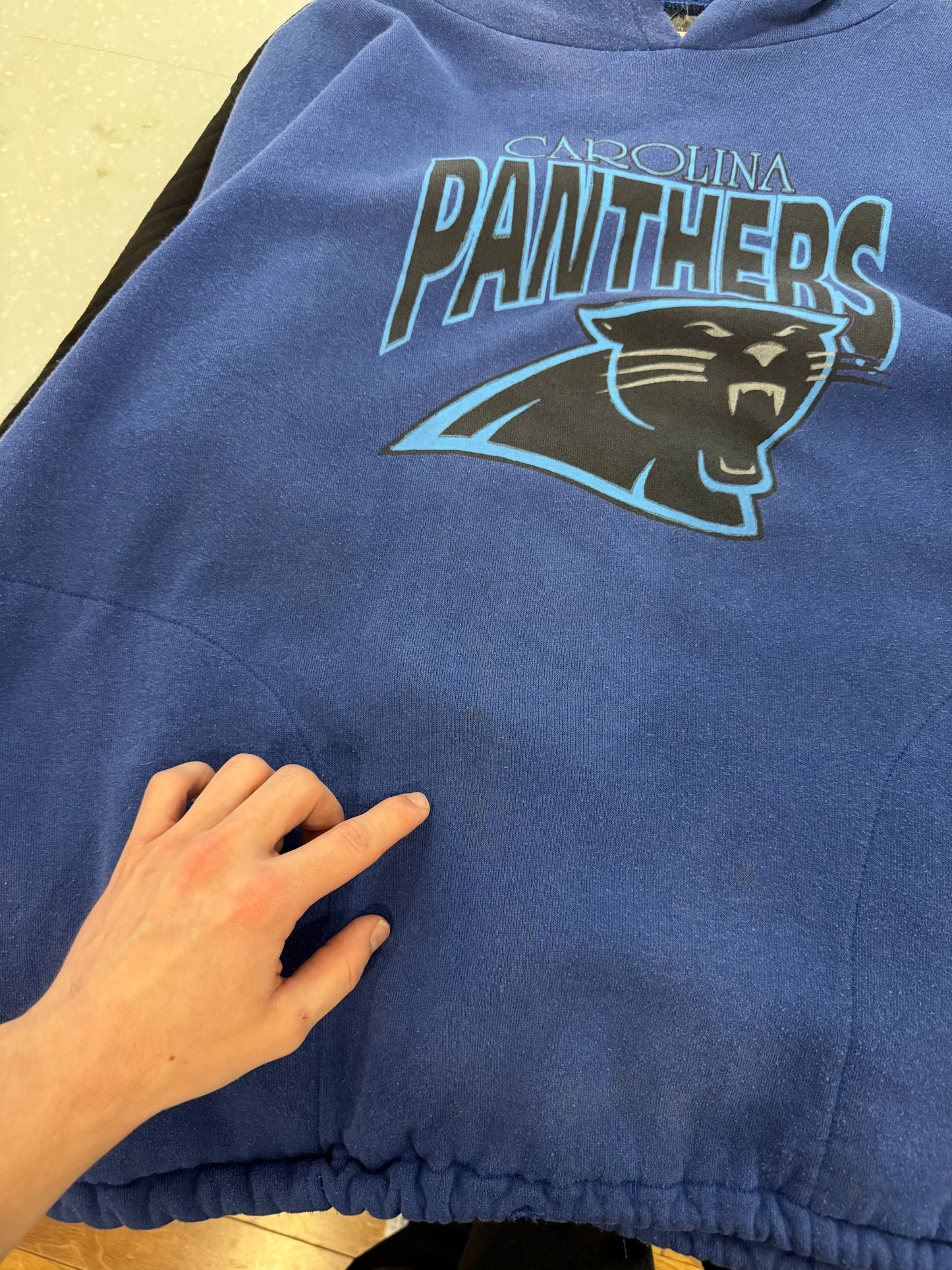 90s Carolina Panthers Dark Blue Hoodie (XL)
