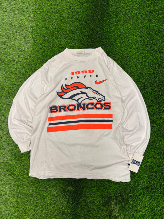 1998 Denver Broncos John Elway #7 Long Sleeve Shirt (L)