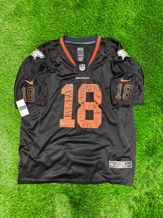 Denver Broncos Peyton Manning #18 Stitched Distressed Nike NFL Jersey (XL)