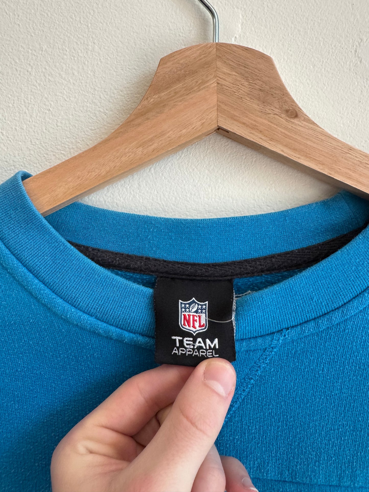 00s Carolina Panthers Blue Spell Out Crewneck (Youth XL)
