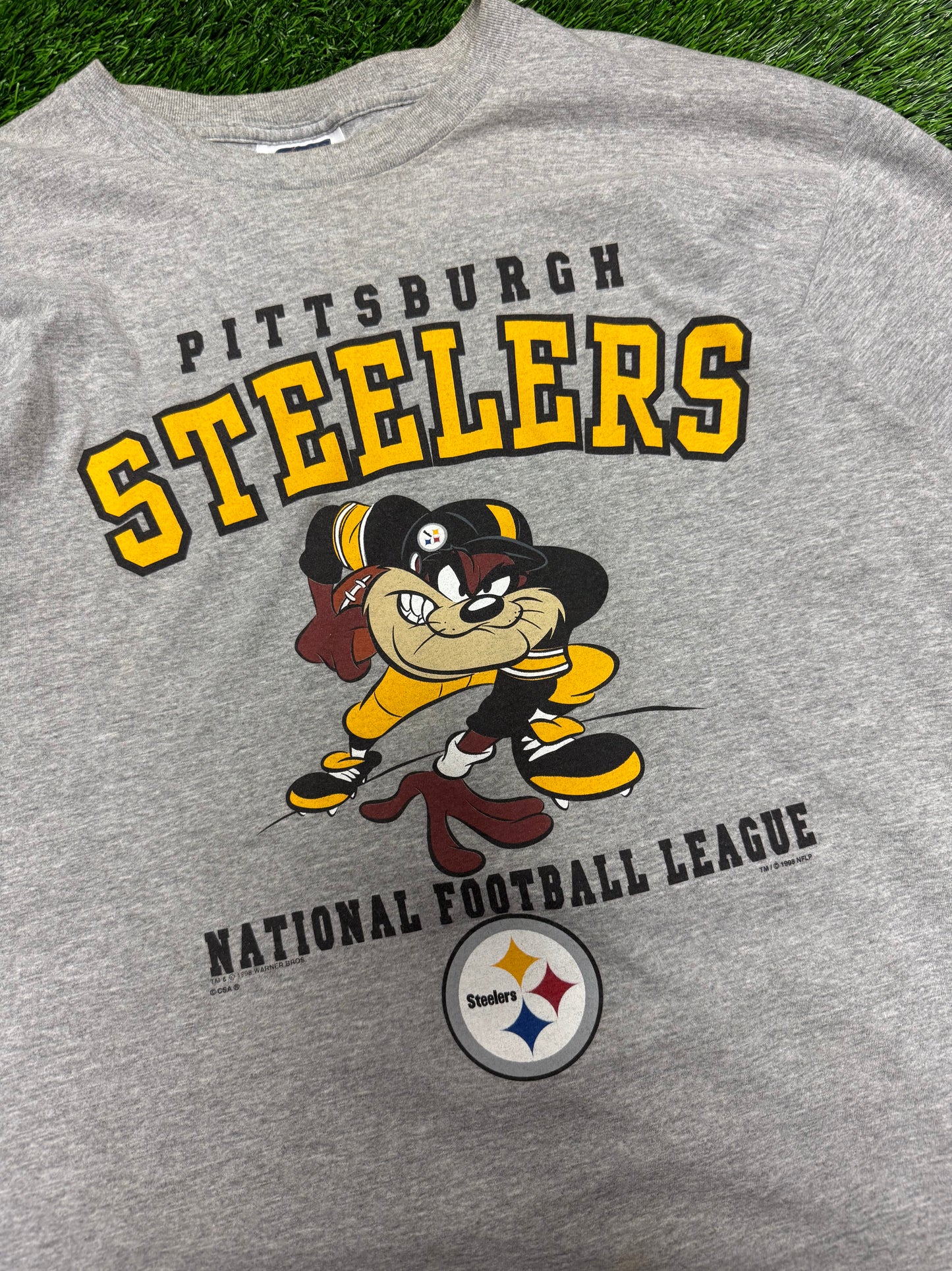 1998 Pittsburgh Steelers Vintage NFL Taz Looney Tunes CSA Tee (XL)