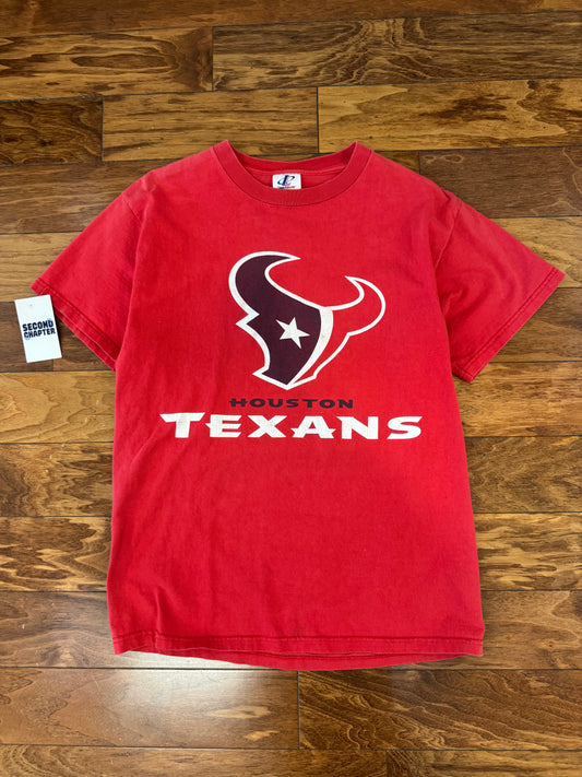 90s Houston Texans Spell Out Logo Athletics Tee (M)