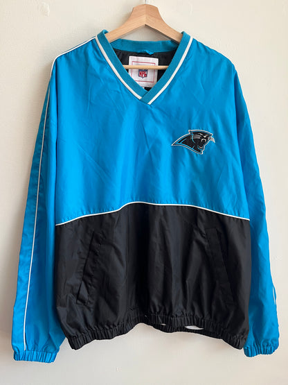 2010s Carolina Panthers NFL Tone Blue and Black Windbreaker (XL)