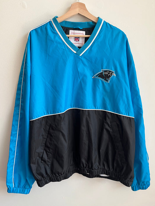 2010s Carolina Panthers NFL Tone Blue and Black Windbreaker (XL)