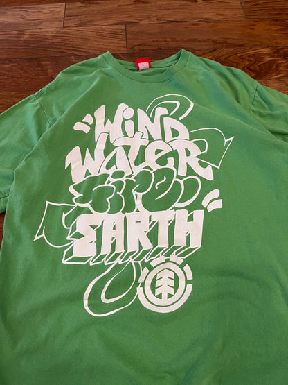 00s Element Green Wind Water Earth Vintage Tee (L)