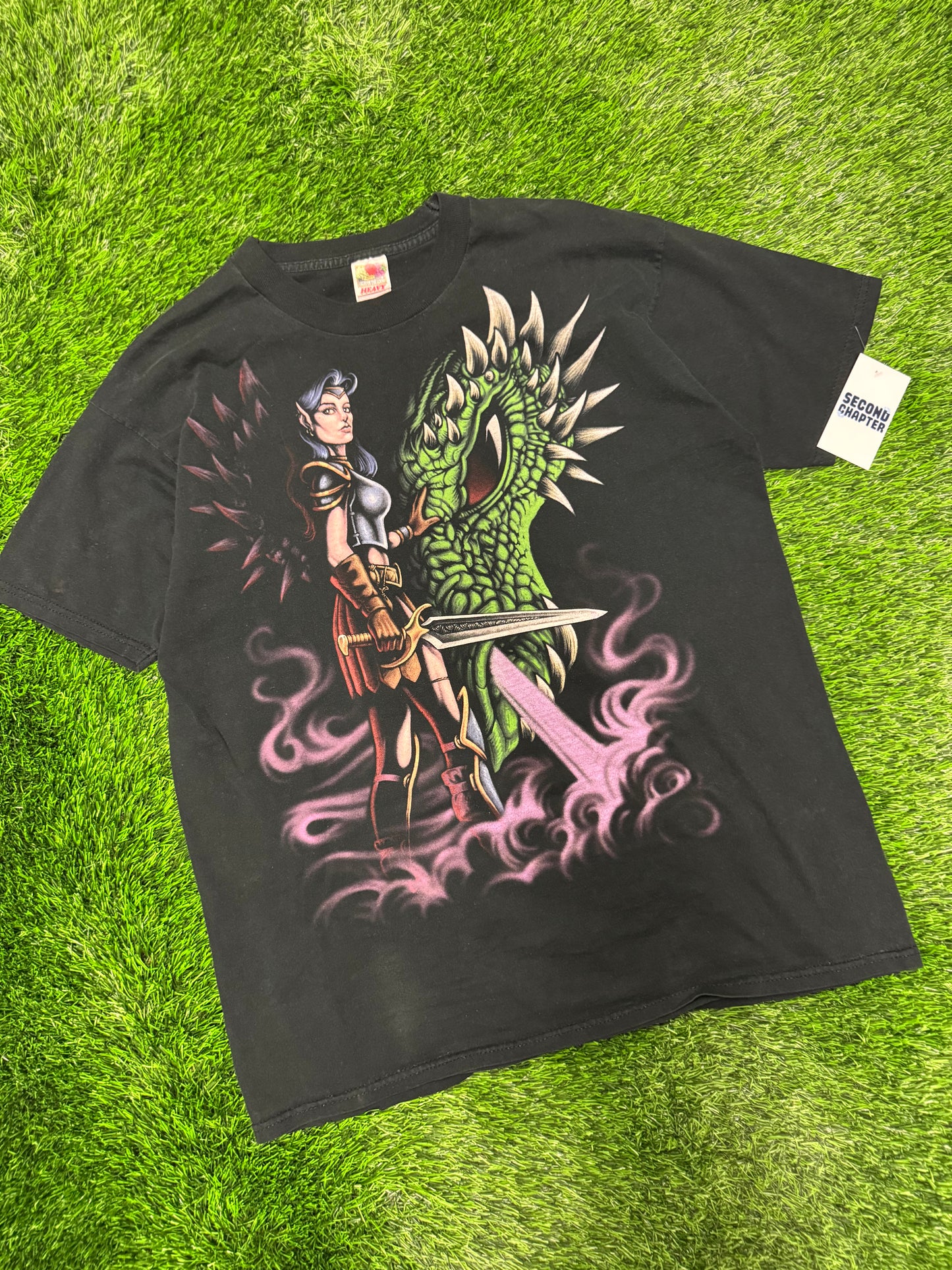 90s Dragon Queen Vintage Double Sided Anime Tee (XL)