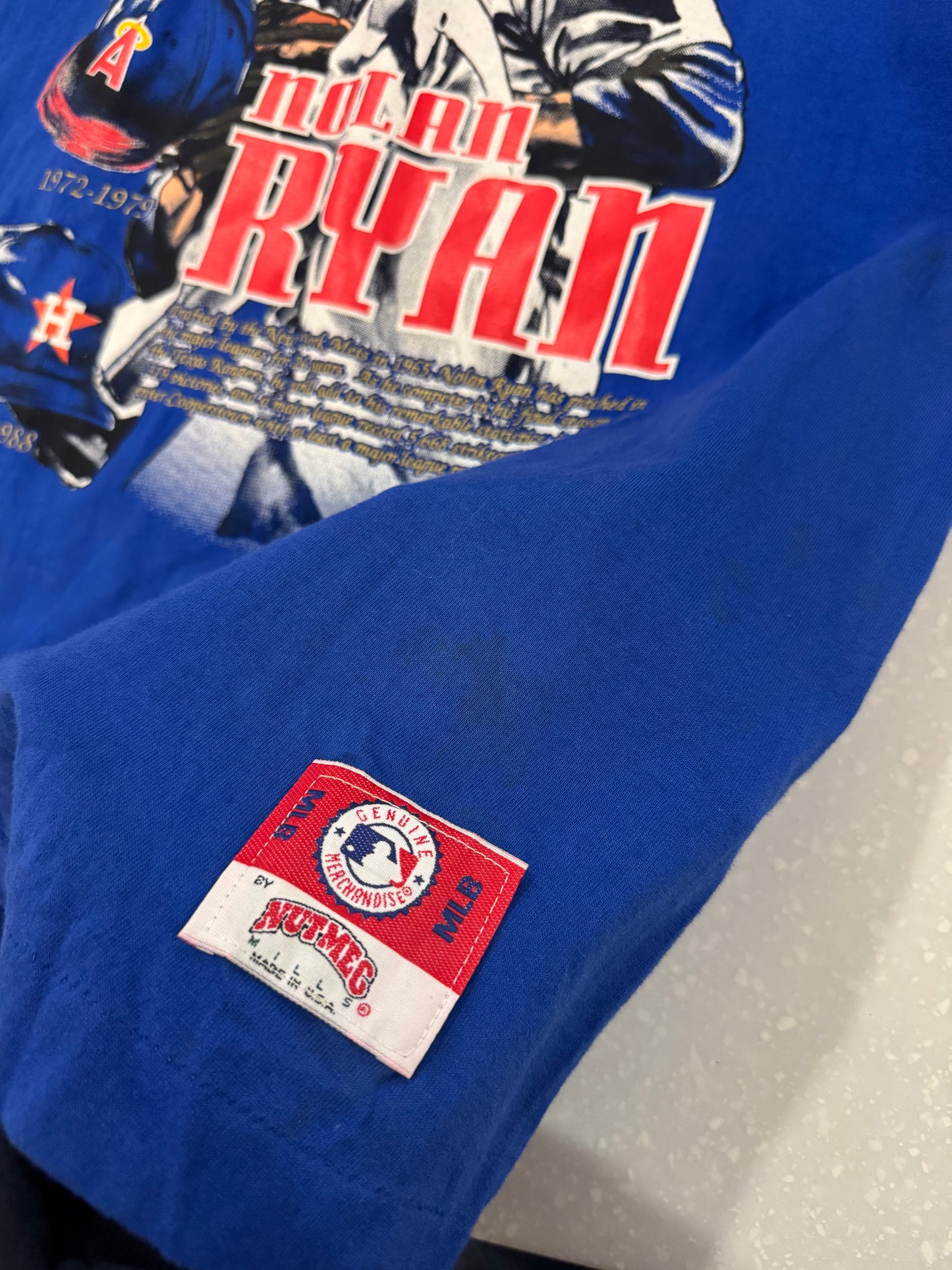 1993 Nolan Ryan Texas Rangers Retirement Nutmeg Tee (XL)