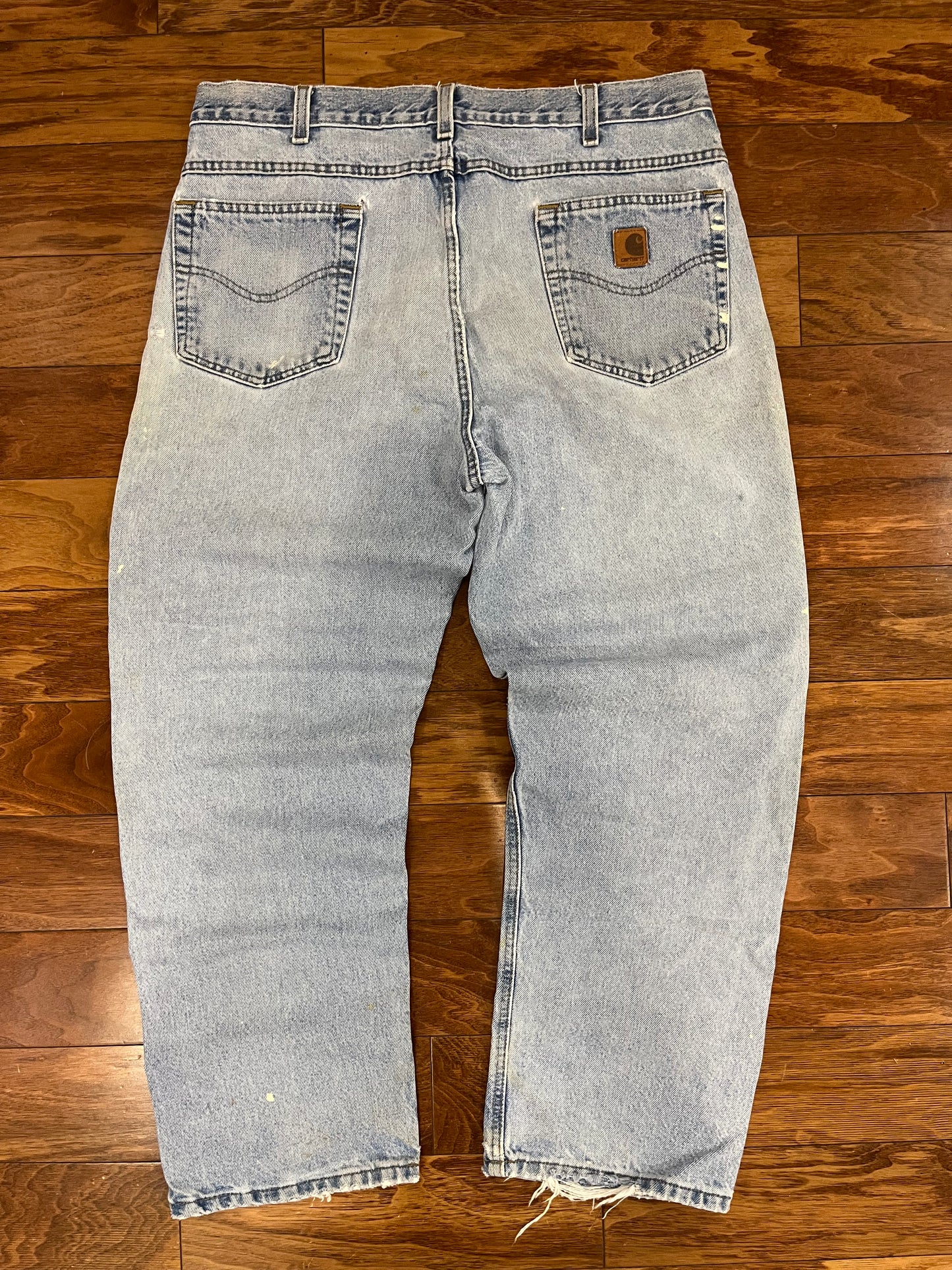 00s Carhartt Faded Distressed Blue Jeans (38 x 30)