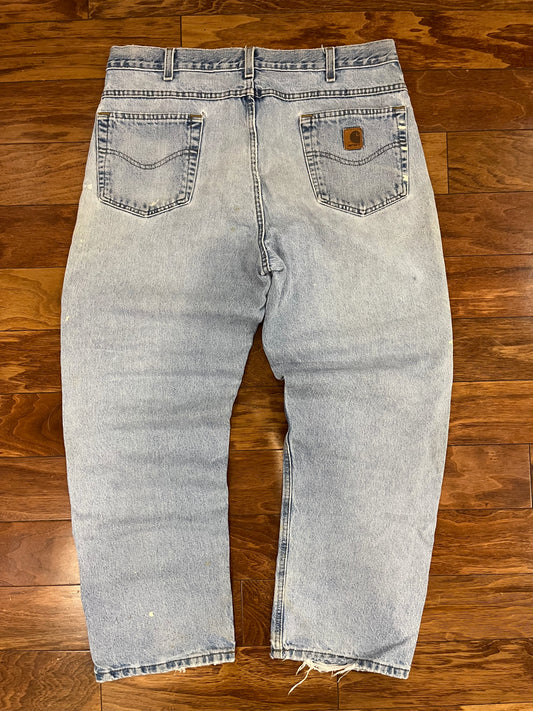00s Carhartt Faded Distressed Blue Jeans (38 x 30)