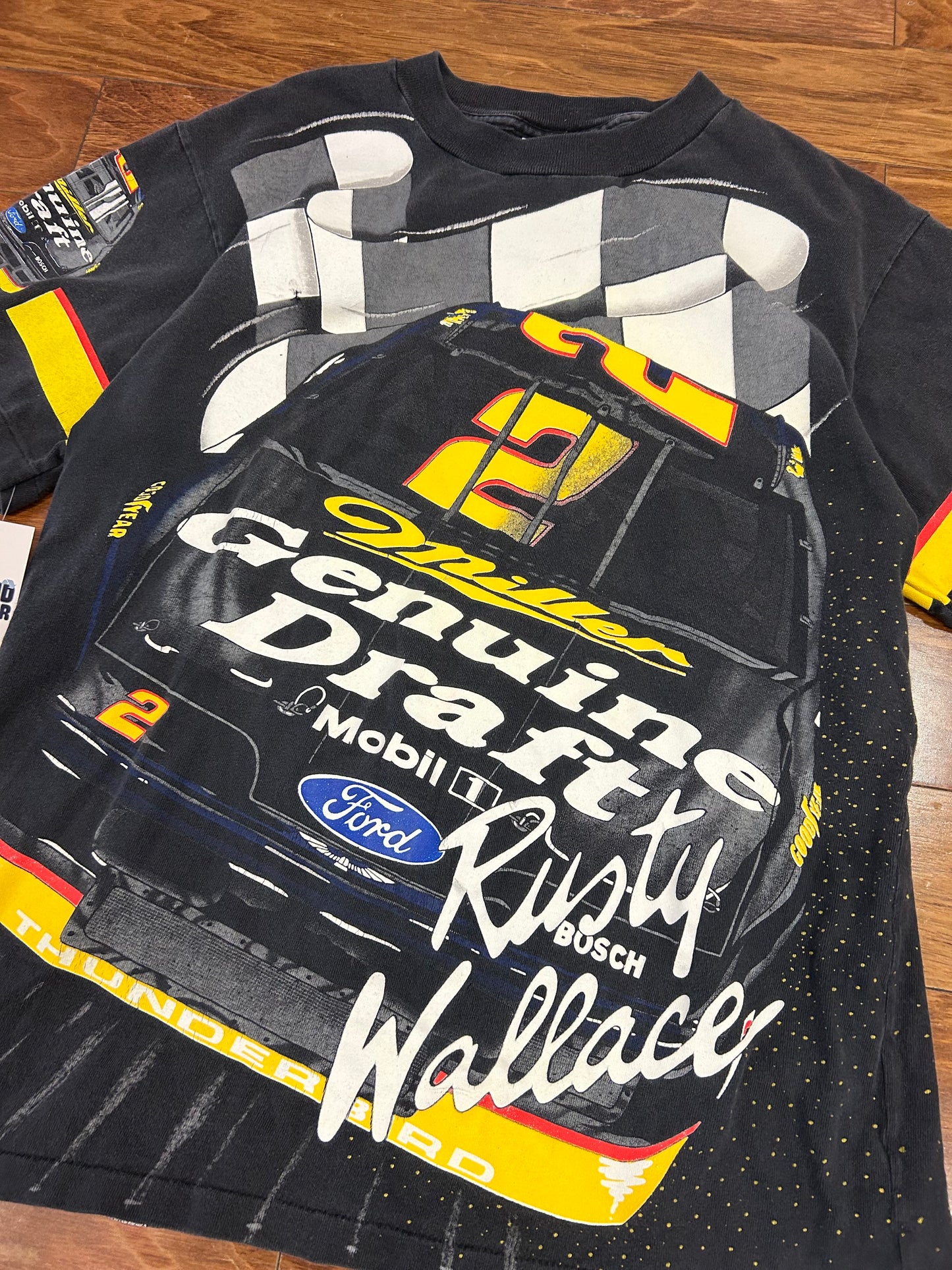 90s Miller Rusty Wallace Vintage Nascar AOP Tee (L)