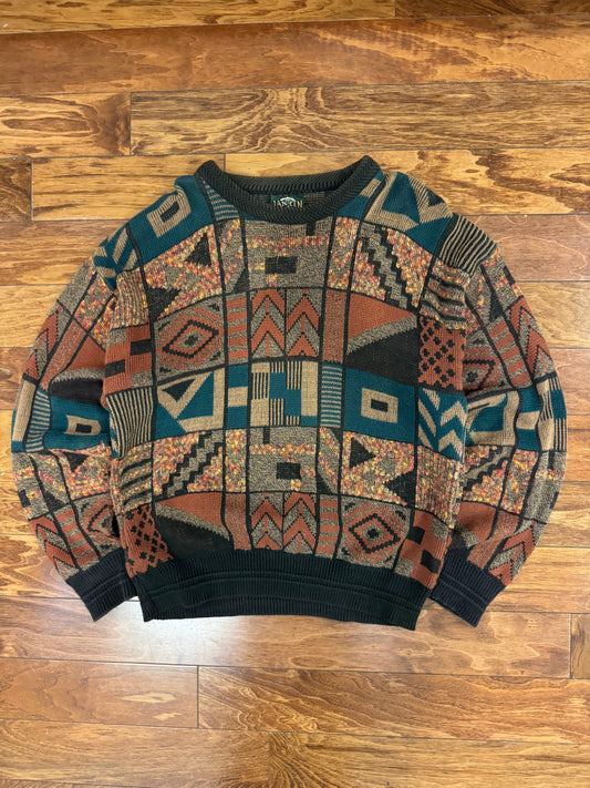 90s Jantzen Multi-Colored Abstract Sweater (L)