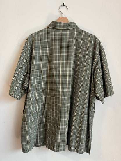 00s Old Navy Green Striped Button Down Polo Shirt (XL)