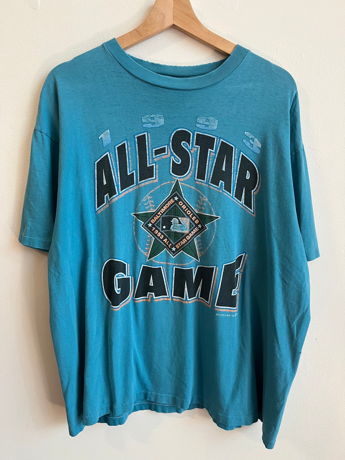 1993 Baltimore Orioles All Star Game Vintage Teal Distressed Tee (L)