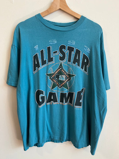 1993 Baltimore Orioles All Star Game Vintage Teal Distressed Tee (L)