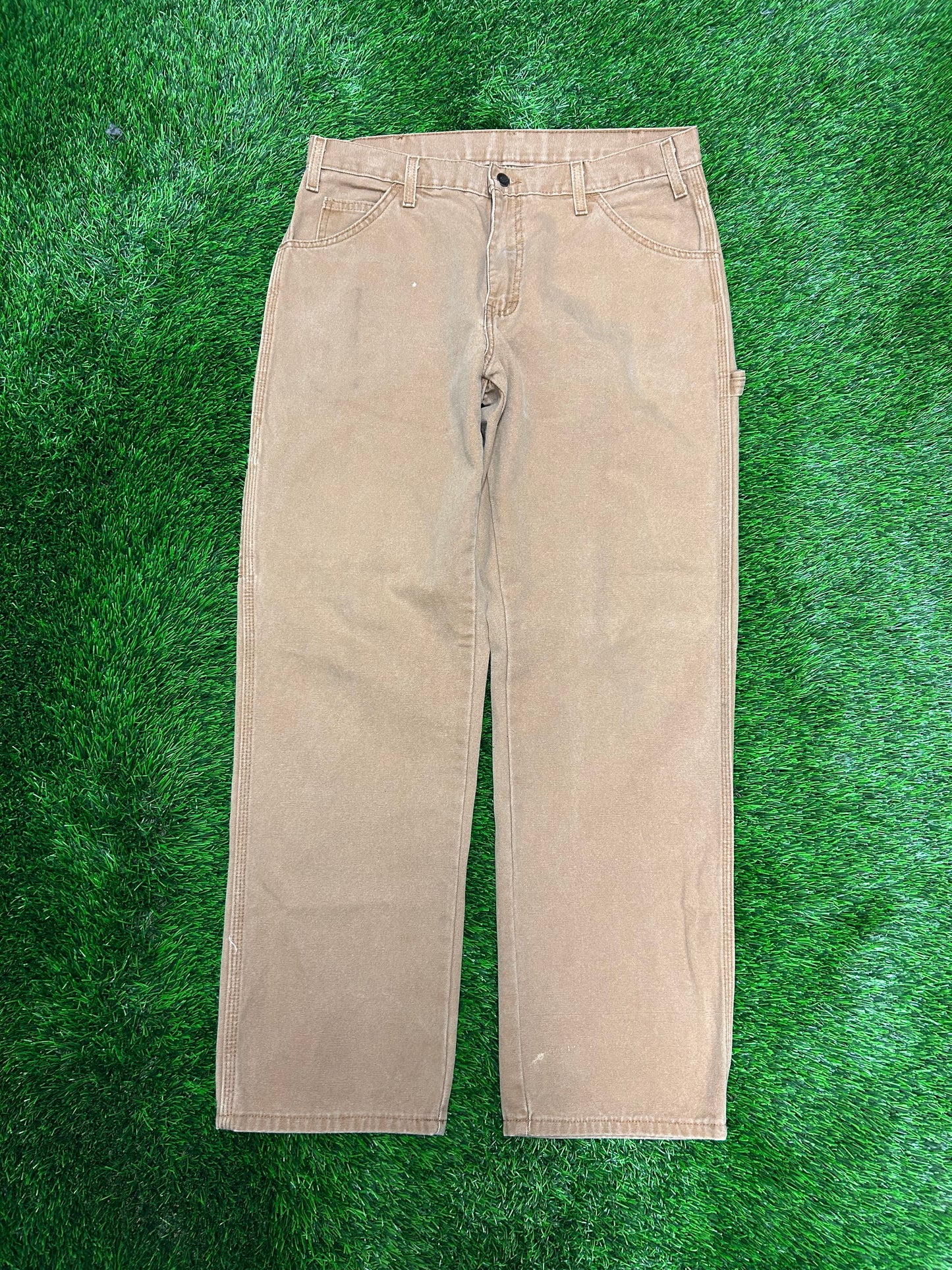 00s Dickies Red Tab Tan Workwear Carpenter Pants (34 x 32)
