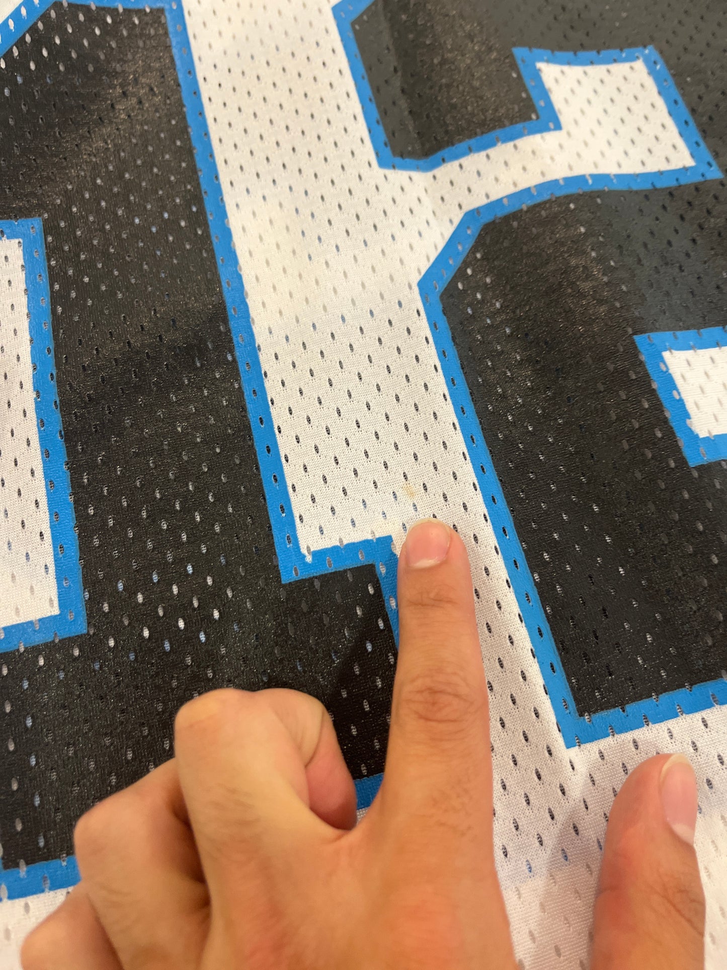 90s Carolina Panthers Kerry Collins Away Number 12 Champion Jersey (M)