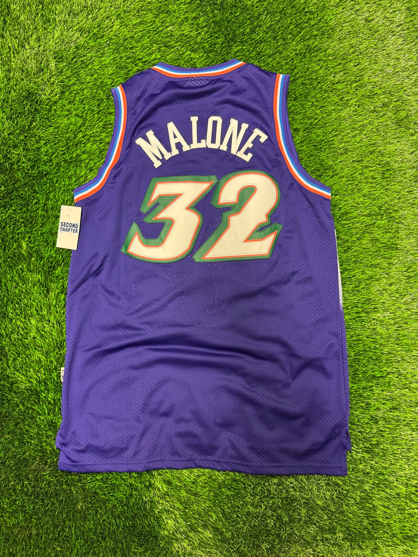 Utah Jazz Karl Malone #32 Adidas Hardwood Classics Purple Mountain NBA Jersey (XL)