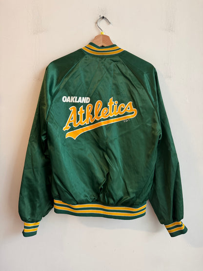 1992 Oakland Athletics Vintage Locker Line Satin Jacket (M)