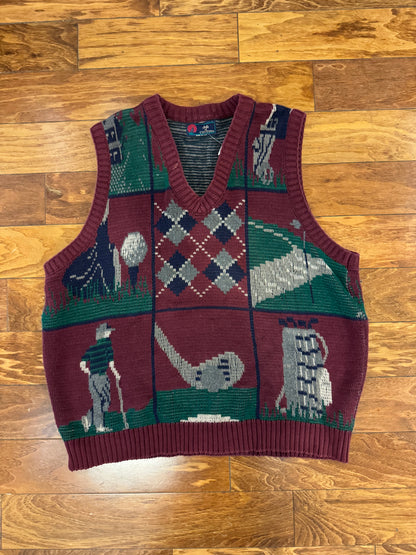 90s Isle of Cotton Golf Designed Vintage Sweater Vest (L)