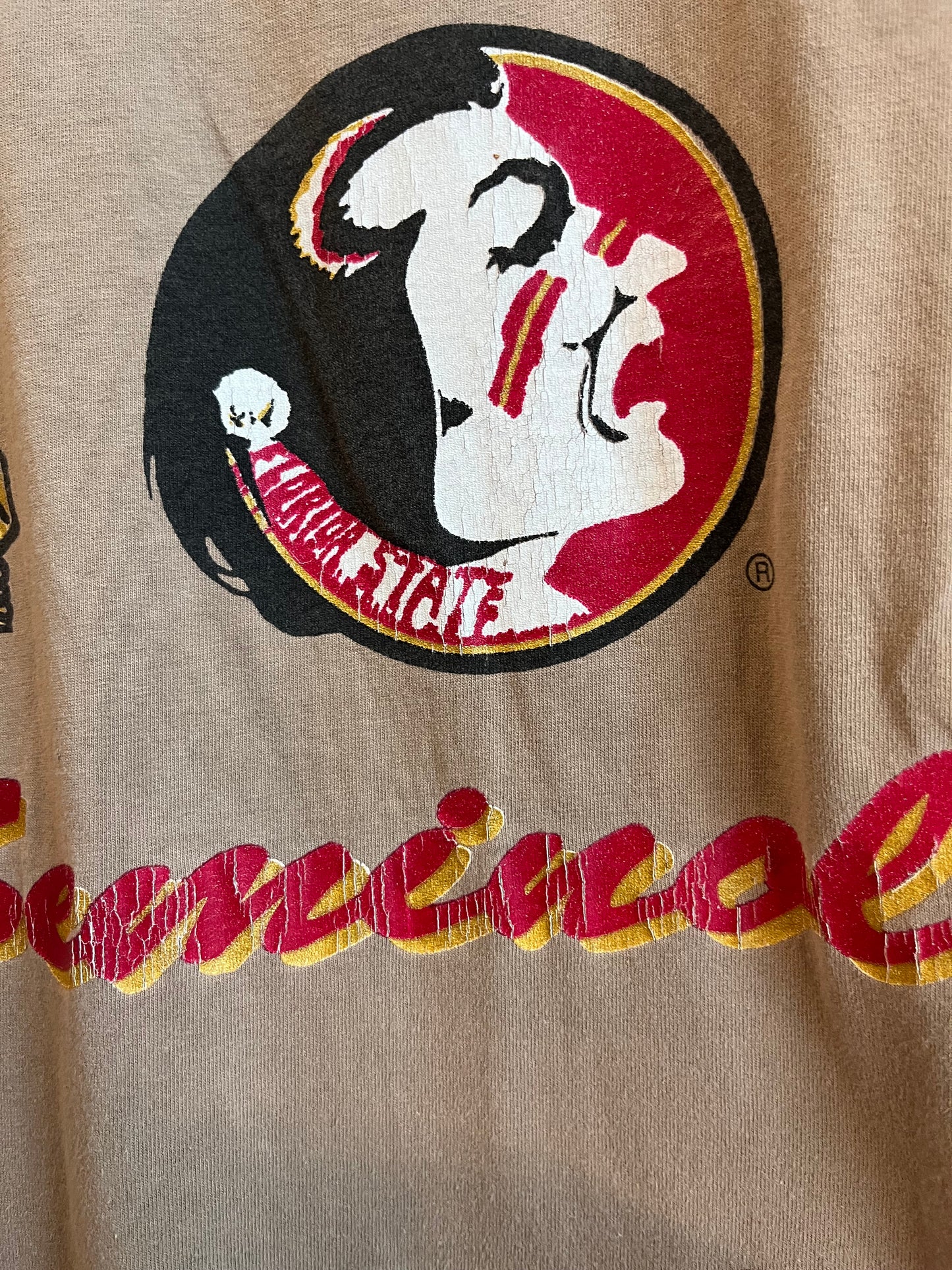 90s Florida State University FSU Team Edition Tan Tee (XL)