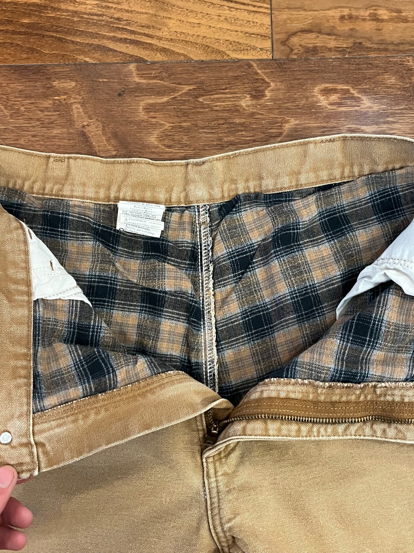 2009 Carhartt Flannel Lined Tan Pants (38 x 34)