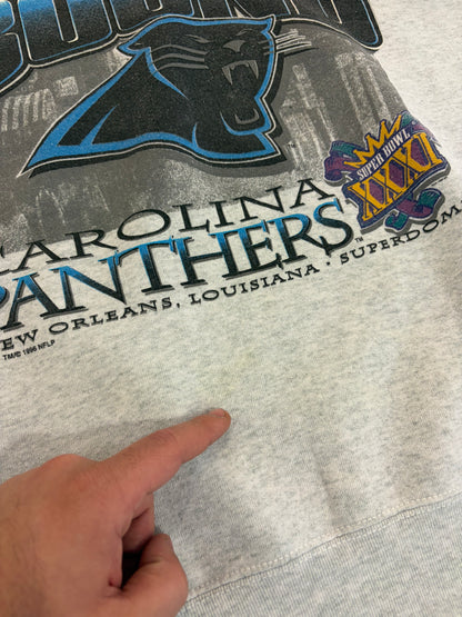 1996 Carolina Panthers Bourbon St Bound Grey Crewneck (L)