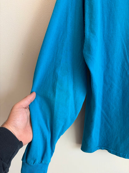 00s Carolina Panthers Blue Cat Scratch Long Sleeve Shirt (L)