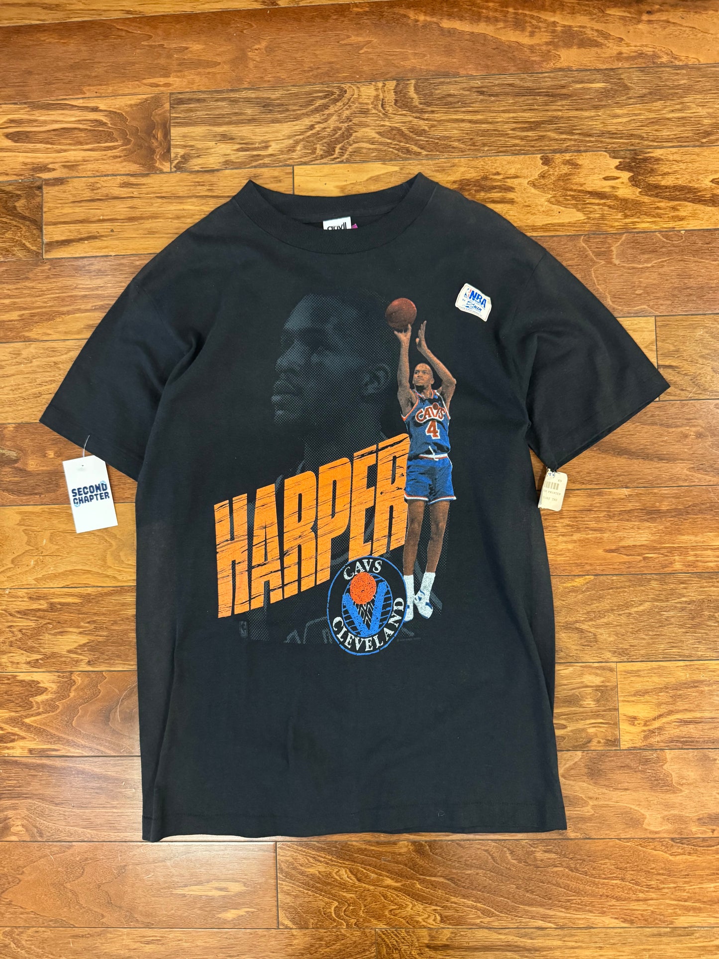 90s Cleveland Cavaliers Ron Harper Deadstock Lifelike NBA Tee (L)