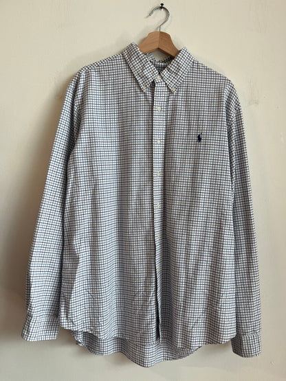 00s Polo Ralph Lauren Blue Button Down Polo Shirt (XL)