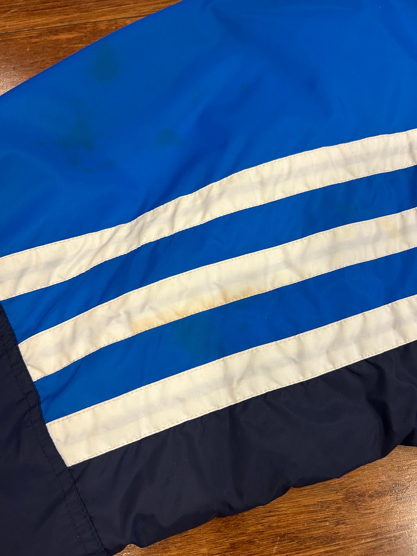 90s Adidas Vintage Blue Striped Windbreaker (XL)