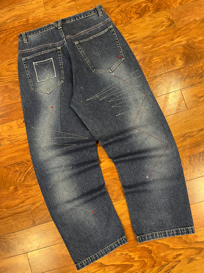 00s Vokal Baggy Patched Jeans (36x33)