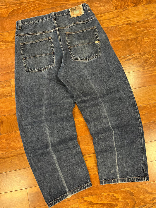 00s South Pole Faded Tan Tab Jeans (38 x 32)